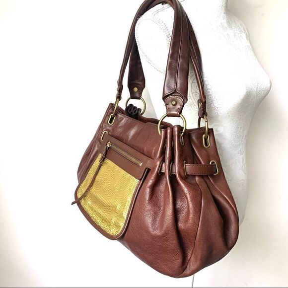 Cole Haan G Series Chocolate Leather Hobo Bag - Picture 3 of 15
